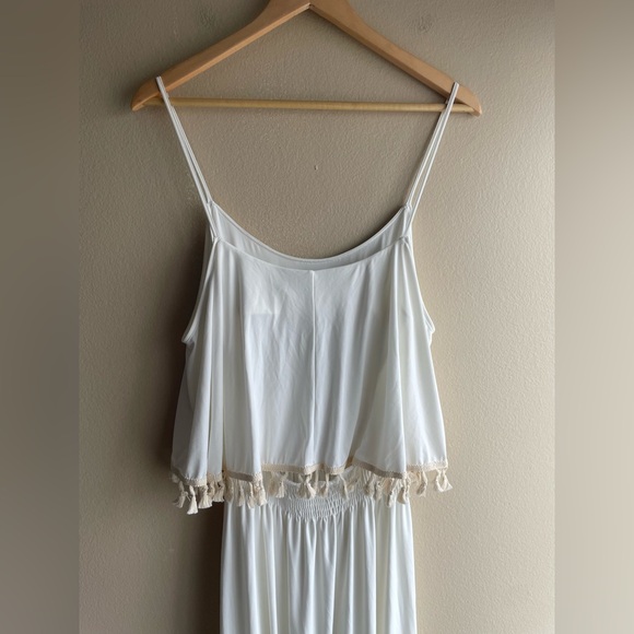 New Tbagslosangeles Women White Maxi Long Dress Size Medium - Picture 7 of 14